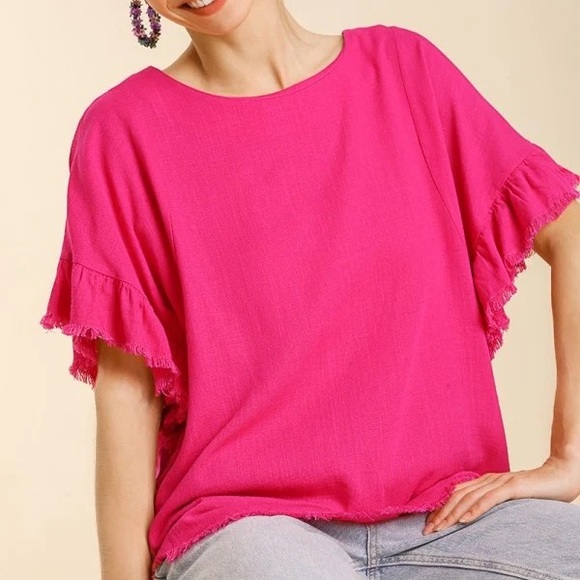 Umgee Tops - Umgee Hot Pink Blouse